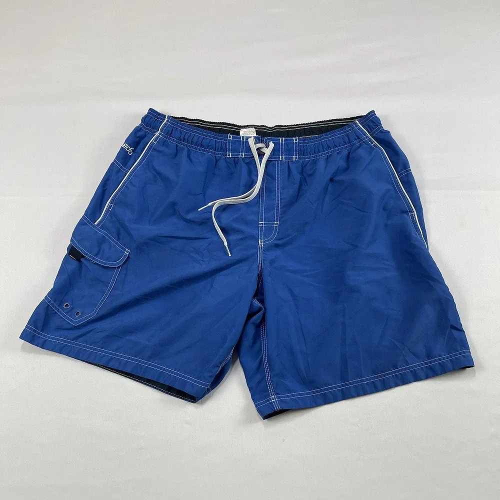 Speedo Swim Trunks Mens Size XL Blue Board Shorts Bathing Suit Lined